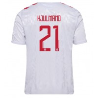 Camiseta Dinamarca Morten Hjulmand #21 Segunda Equipación Replica Eurocopa 2024 mangas cortas